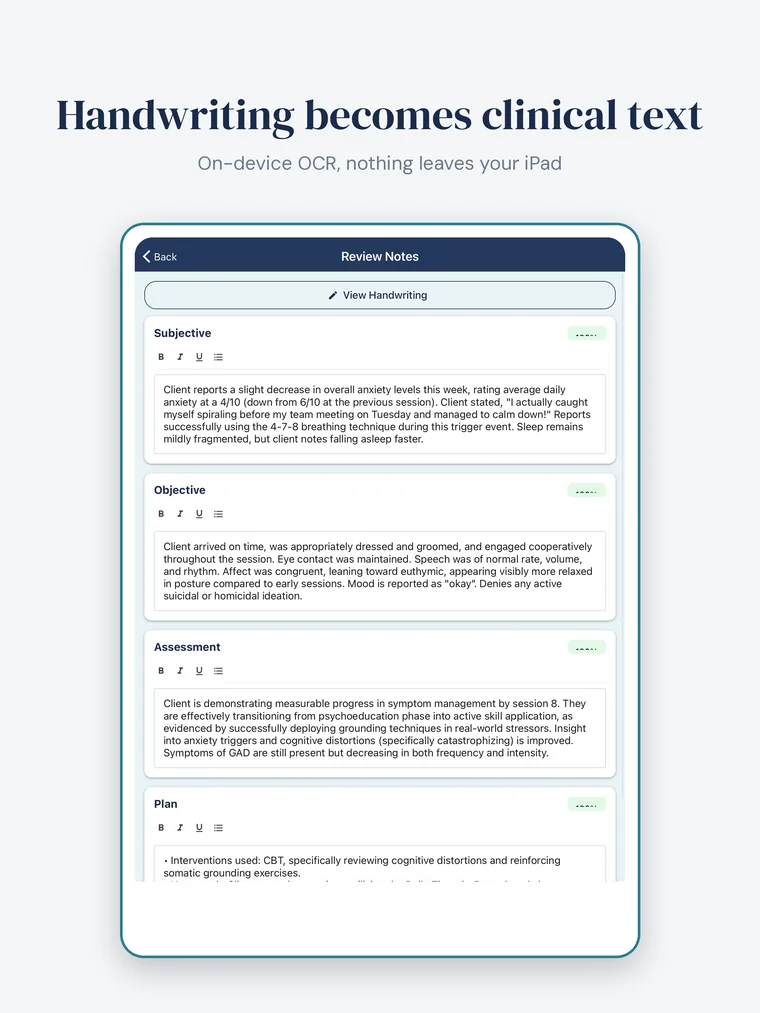 On-device handwriting conversion